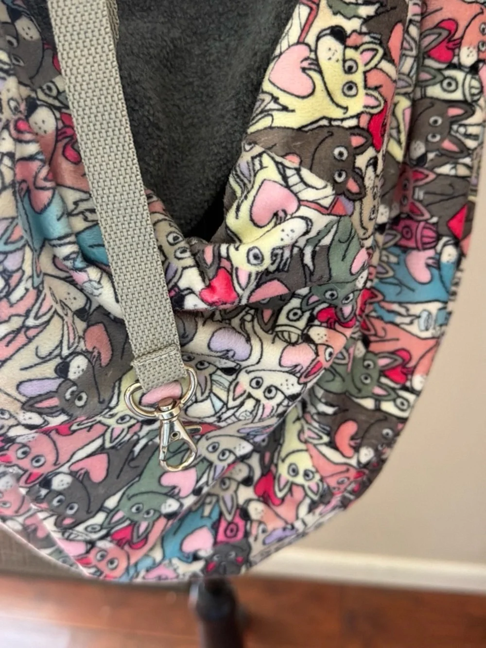 BOBS from Skechers Gray Infinity Dog Sling with Pink & Blue Accent Print